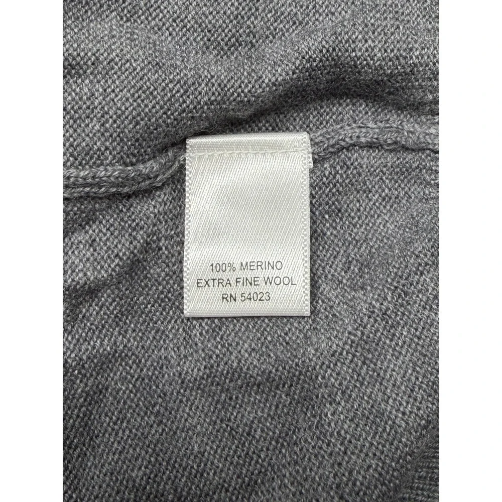 Banana Republic Sweater Mens Large Gray Extra Fine Merino Wool Argyle‎ Preppy